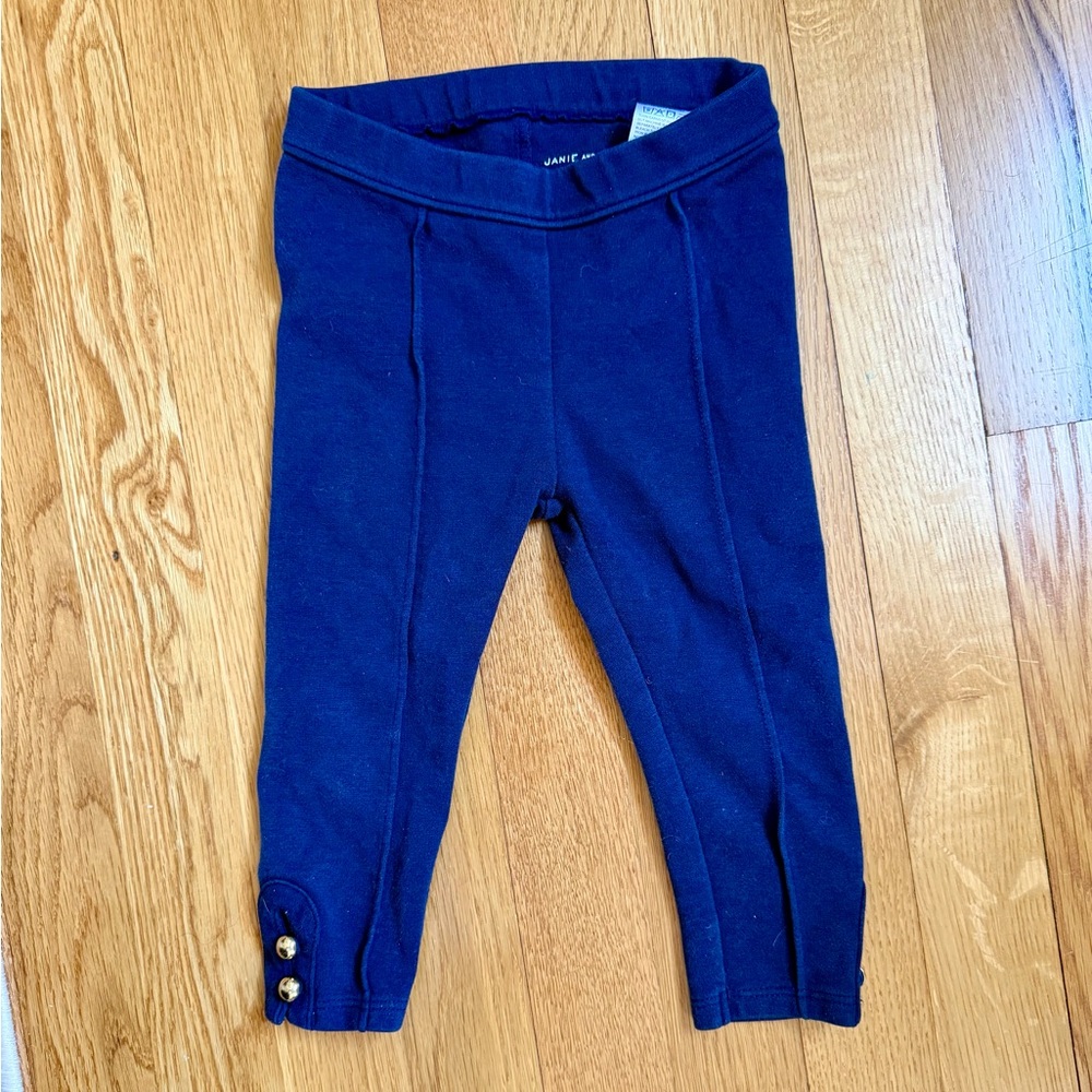 Janie and Jack Navy Blue Stretch Pants Size 12-18 months
